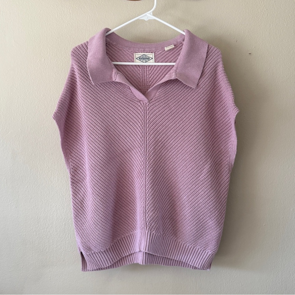 Original Weatherproof Vintage Lavender 100% Cotton Polo Sweater Vest Size XL